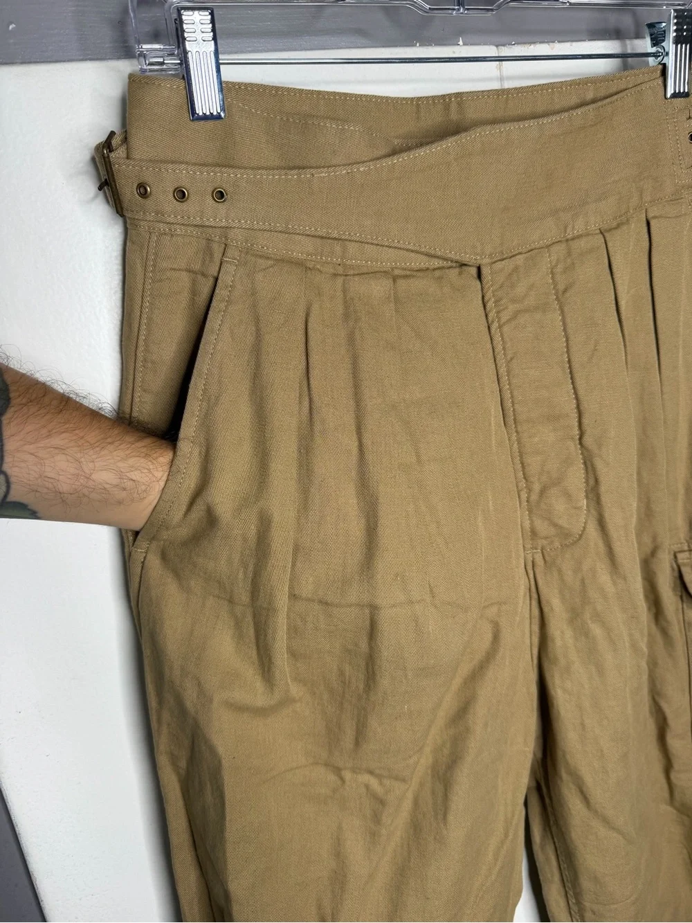 Banana Republic Womens 6 Brown Heritage Explorer Cargo Utility Safari Pant Linen